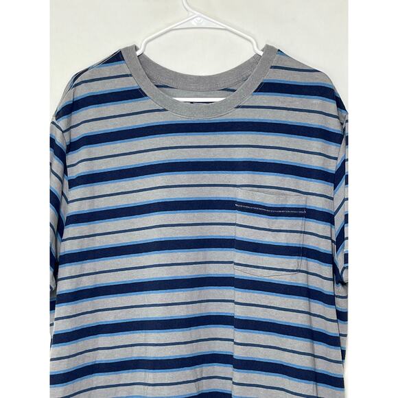Patagonia Men’s XL Gray Blue Striped Midweight Pocket T-Shirt 52010 Regular Fit - Picture 7 of 7
